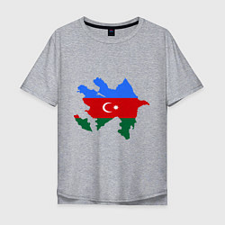 Мужская футболка оверсайз Azerbaijan map