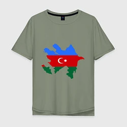 Мужская футболка оверсайз Azerbaijan map