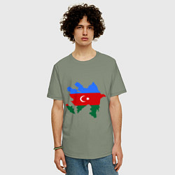 Футболка оверсайз мужская Azerbaijan map, цвет: авокадо — фото 2