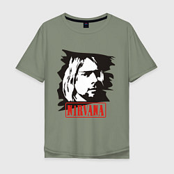 Мужская футболка оверсайз Nirvana: Kurt Cobain