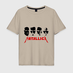 Футболка оверсайз мужская Metallica (Лица), цвет: миндальный