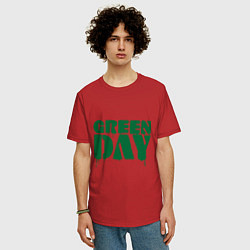 Футболка оверсайз мужская Green Day, цвет: красный — фото 2