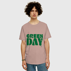 Футболка оверсайз мужская Green Day, цвет: пыльно-розовый — фото 2