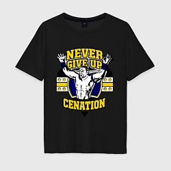 Мужская футболка оверсайз Never Give Up: Cenation