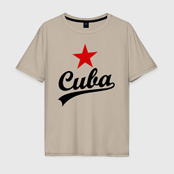 Футболка оверсайз мужская Cuba Star, цвет: миндальный