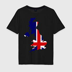 Футболка оверсайз мужская Великобритания (Great Britain), цвет: черный