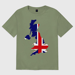 Футболка оверсайз мужская Великобритания (Great Britain), цвет: авокадо
