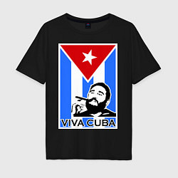 Футболка оверсайз мужская Fidel: Viva, Cuba!, цвет: черный
