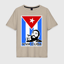 Мужская футболка оверсайз Fidel: Viva, Cuba!