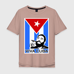 Мужская футболка оверсайз Fidel: Viva, Cuba!