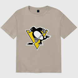 Футболка оверсайз мужская Pittsburgh Penguins, цвет: миндальный
