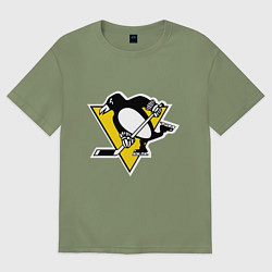 Футболка оверсайз мужская Pittsburgh Penguins, цвет: авокадо