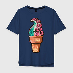 Мужская футболка оверсайз Мороженое-осьминог