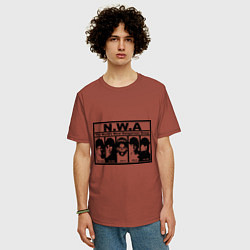 Футболка оверсайз мужская NWA, цвет: кирпичный — фото 2