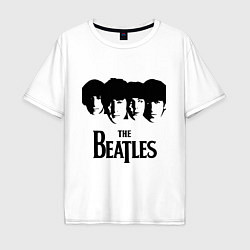 Футболка оверсайз мужская The Beatles: Faces, цвет: белый