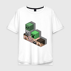 Футболка оверсайз мужская Minecraft Cube's, цвет: белый