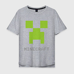 Мужская футболка оверсайз Minecraft logo grey