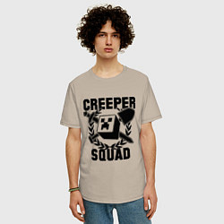 Футболка оверсайз мужская Creeper Squad, цвет: миндальный — фото 2