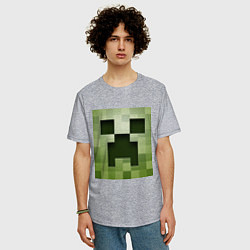 Футболка оверсайз мужская Мinecraft creeper, цвет: меланж — фото 2