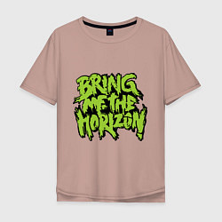 Футболка оверсайз мужская Bring me the horizon, цвет: пыльно-розовый