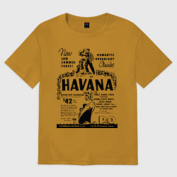 Футболка оверсайз мужская Havana Cuba, цвет: горчичный