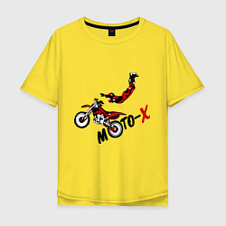 Футболка оверсайз мужская Moto-X, цвет: желтый