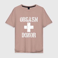 Мужская футболка оверсайз Orgasm + donor