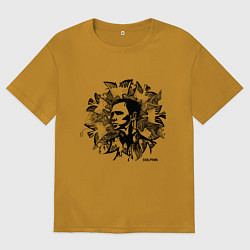 Футболка оверсайз мужская Dolphin: Birds, цвет: горчичный