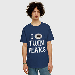 Футболка оверсайз мужская I love Twin Peaks, цвет: тёмно-синий — фото 2