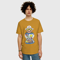 Футболка оверсайз мужская Summer Mario, цвет: горчичный — фото 2