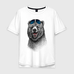 Мужская футболка оверсайз Медведь в очках