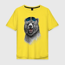 Мужская футболка оверсайз Медведь в очках