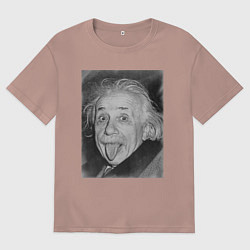 Мужская футболка оверсайз Энштейн дурачится