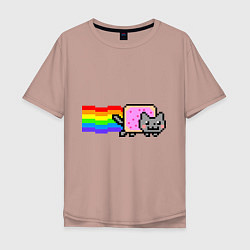 Мужская футболка оверсайз Nyan Cat