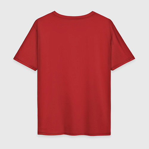 Мужская футболка оверсайз Белка с венком / Красный – фото 2