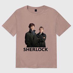Футболка оверсайз мужская Sherlock, цвет: пыльно-розовый