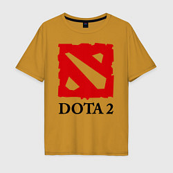 Футболка оверсайз мужская Dota 2: Logo, цвет: горчичный