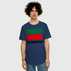 Футболка оверсайз мужская Флаг Татарстана, цвет: тёмно-синий — фото 2