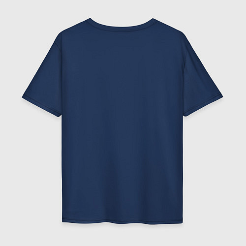 Мужская футболка оверсайз Костюм с развязанной бабочкой / Тёмно-синий – фото 2