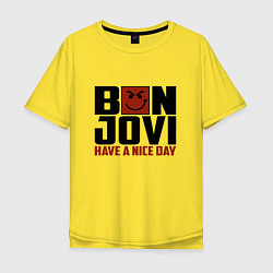 Футболка оверсайз мужская Bon Jovi: Nice day, цвет: желтый