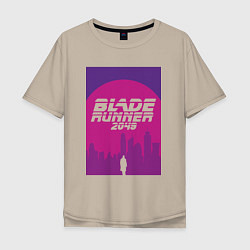 Футболка оверсайз мужская Blade Runner 2049: Purple, цвет: миндальный
