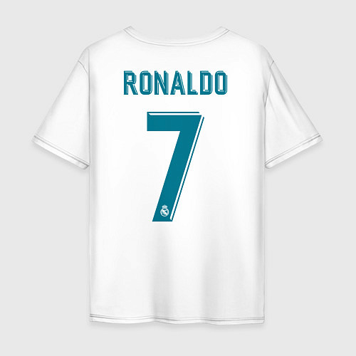 Мужская футболка оверсайз Real Madrid: Ronaldo 07 / Белый – фото 2