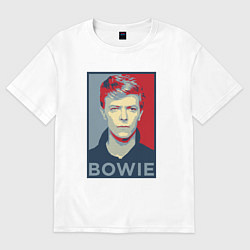 Футболка оверсайз мужская Bowie Poster, цвет: белый