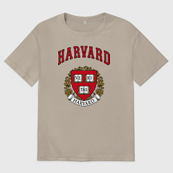 Футболка оверсайз мужская Harvard university, цвет: миндальный