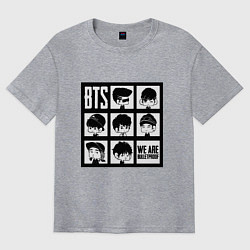 Футболка оверсайз мужская BTS: We are bulletproof, цвет: меланж