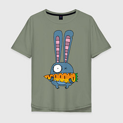 Мужская футболка оверсайз Заяц с морковкой