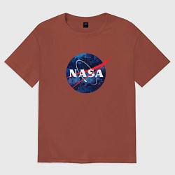 Футболка оверсайз мужская NASA: Cosmic Logo, цвет: кирпичный