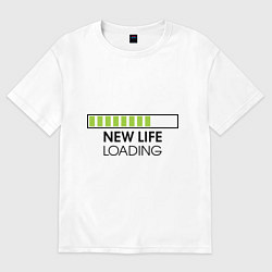 Футболка оверсайз мужская New life. Loading, цвет: белый