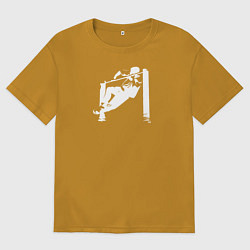 Мужская футболка оверсайз Street Workout - выход силой белый