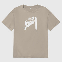 Мужская футболка оверсайз Street Workout - выход силой белый